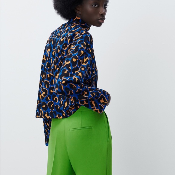 Zara Jacquard Patterned Sweater Cheetah Print Turtleneck - Picture 9 of 15